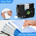 thumbnail image 6 of GREENCYCLE 2PK Compatible for Brother TZe-FX251 TZ-FX251 TZe-251 TZ-251 TZe P-touch Tape 24mm 1'' Flexible ID Cable Laminated Black on White Label Tapes, 6 of 7
