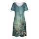 thumbnail image 4 of Vestido Corto de Verano Moda Gradiente Corto de Manga en V Cuello Vestido Casual, Poliéster Ligero de Verano, Lavado de Manos, 4 of 7