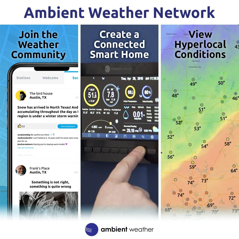 Ambient Weather Falcon WS-8480 Fan Aspirated Smart WiFi Weather Station with Remote Monitoring and Alerts