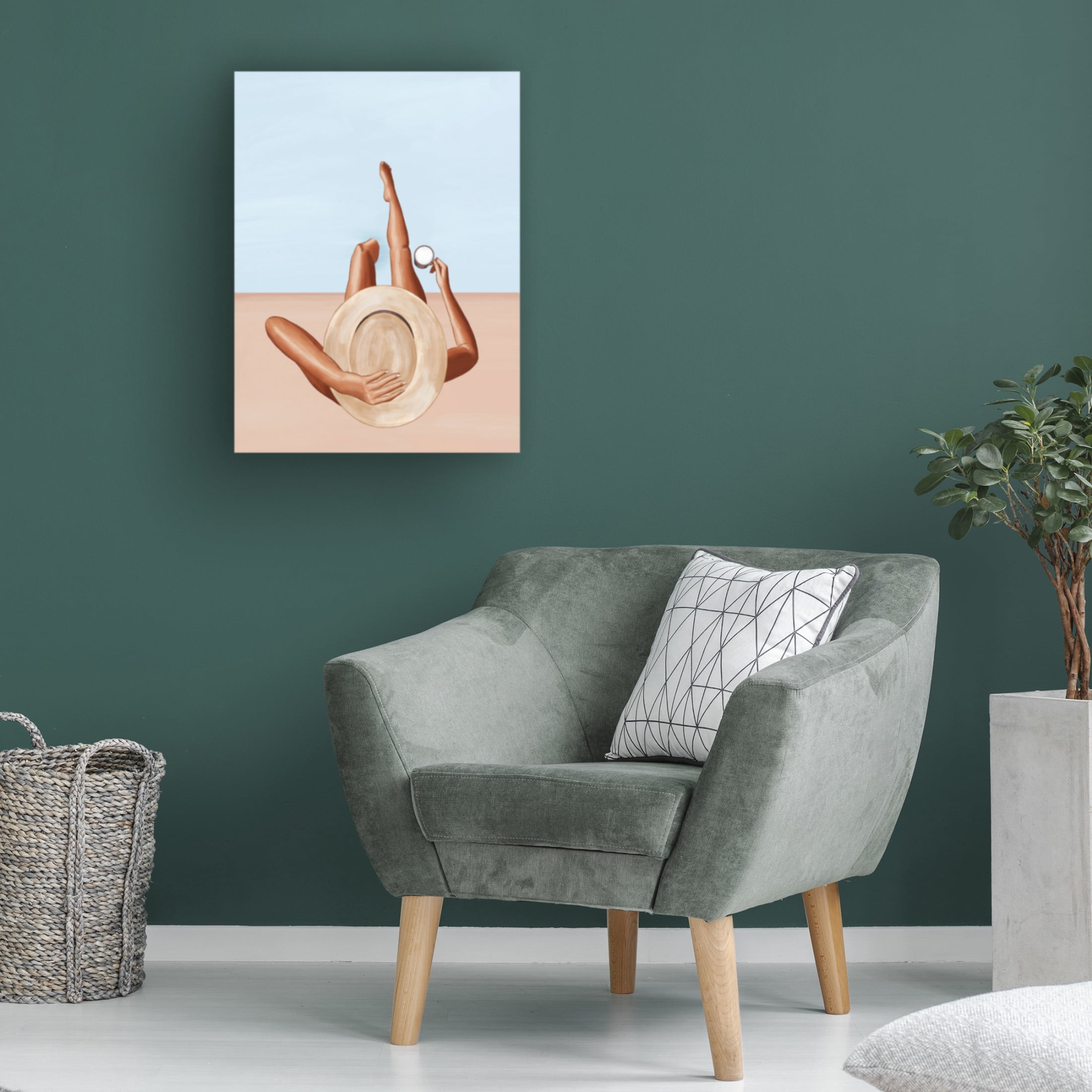 Trademark Fine Art Ivy Green Illustrations Poolside Girl Canvas Wall Art