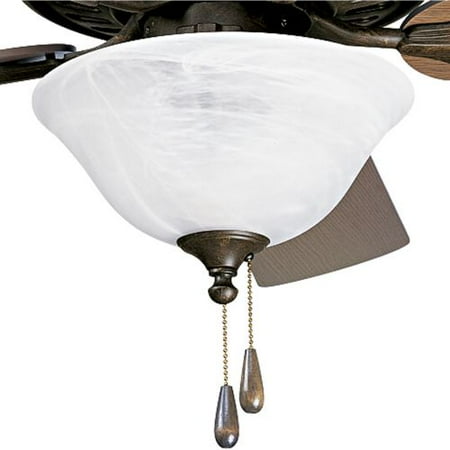 Progress Lighting Traditional Ceiling Fan - Progress Airpro - Three Light Ceiling Fan Kit, Weathered Bronze Finish with Alabaster Glass