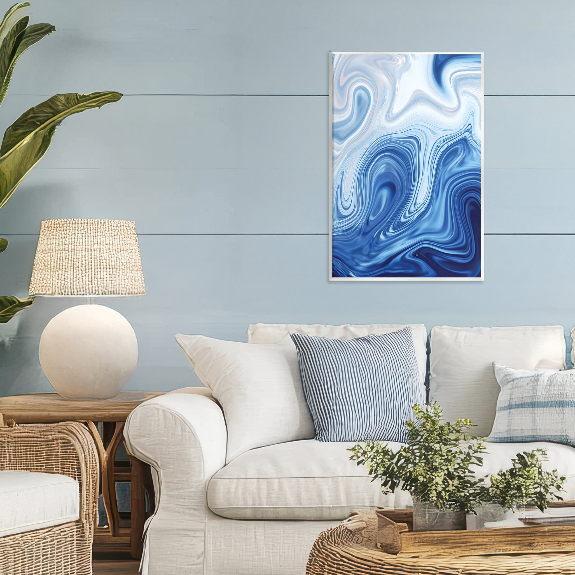 Stupell Industries Blue Marble Fluidity Wall Plaque Art, design by Martina Pavlova