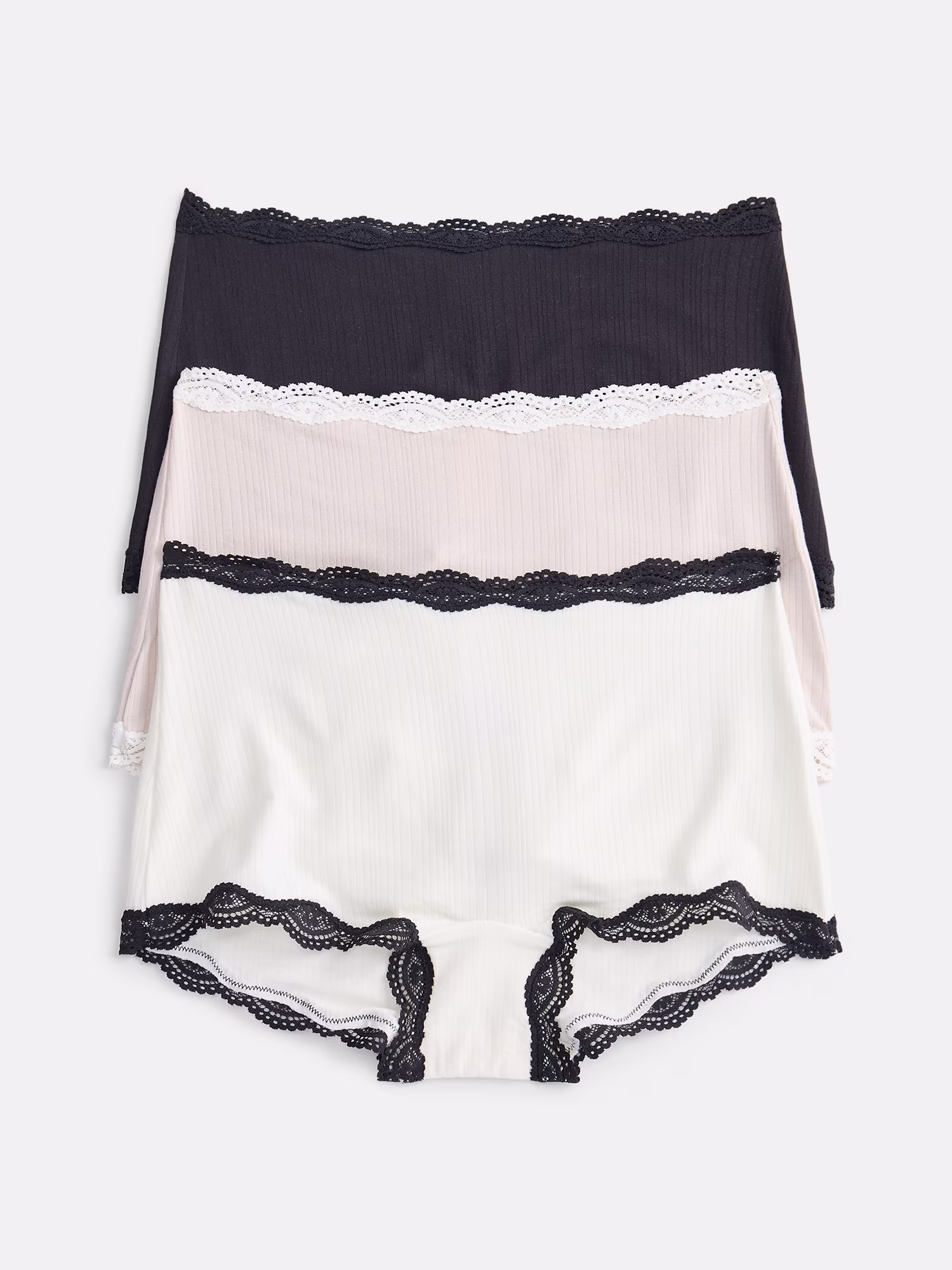 Joyspun Women's Modal Lace Hipster Panties, 3-Pack, Size XS