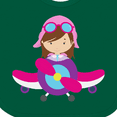 thumbnail image 4 of Inktastic Pilot Girl, Airplane, Plane, Flying, Brown Hair Girls Baby Bib, 4 of 4