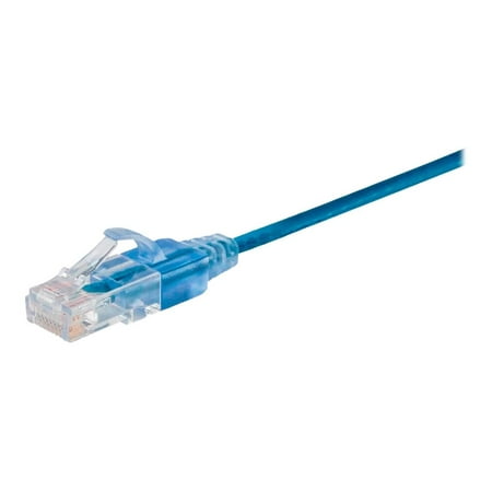 UPC: 0889028083925 | Monoprice SlimRun – Patch cable – RJ-45 (M) to RJ-45 (M) – 25 ft – 0.1 in – UTP – CAT 6a – molded  snagless  stranded – blue (pack of 10)