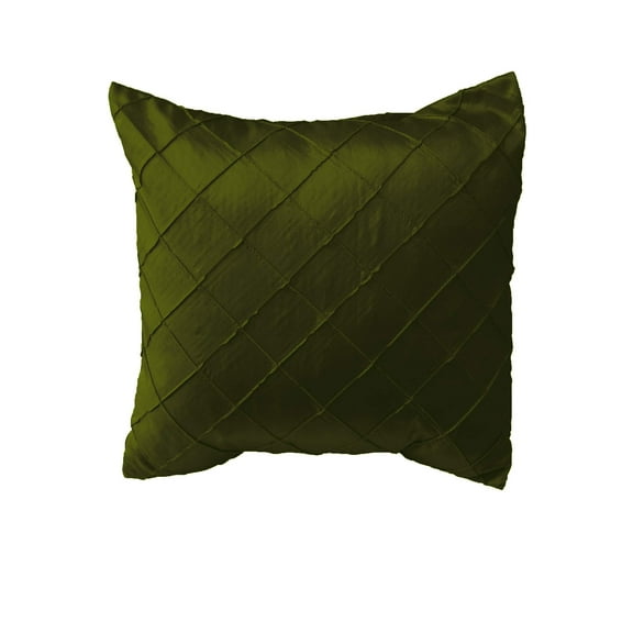Pintuck Taffeta Decorative Throw Pillow/Sham Cushion Cover Olive