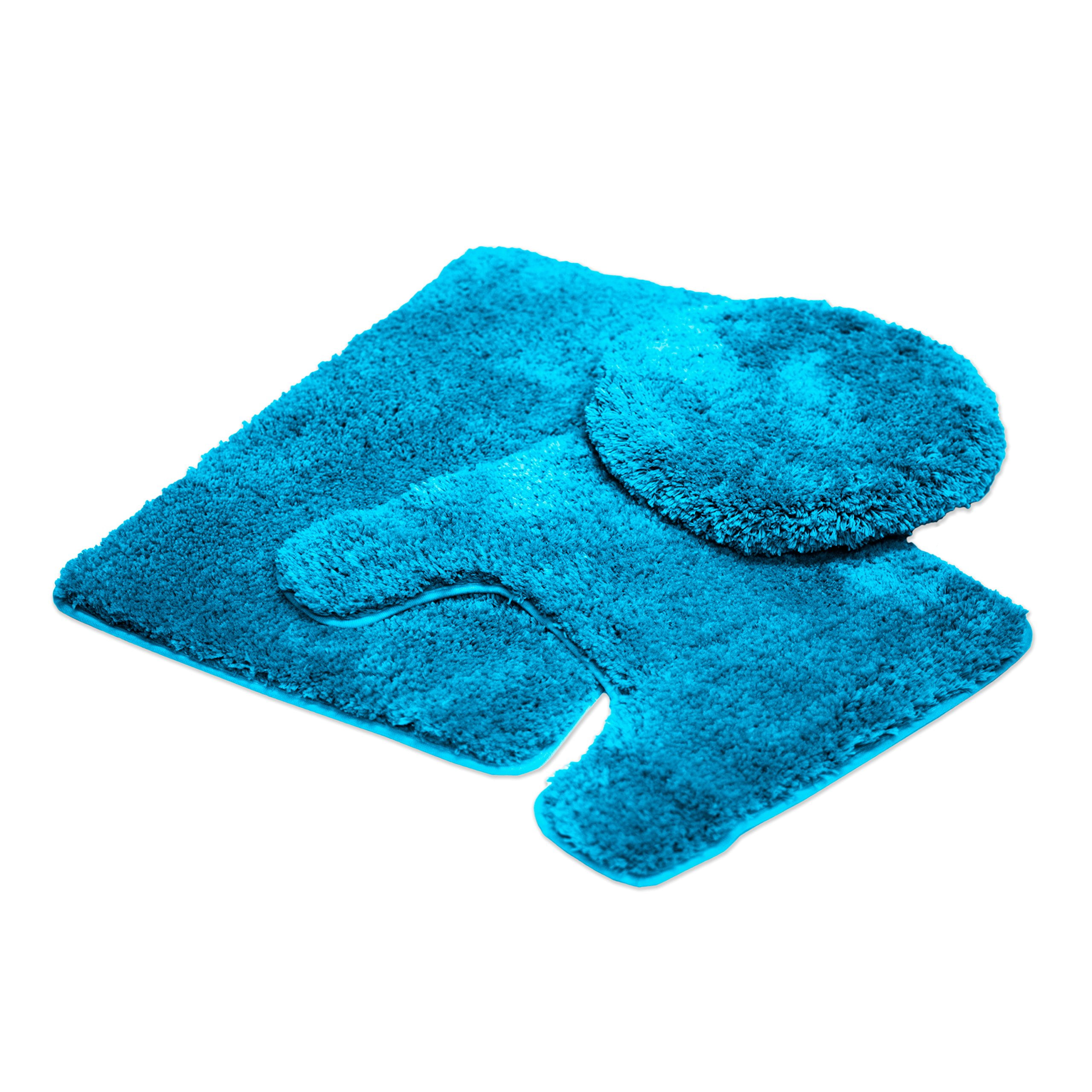 3 PC Bathroom Rug Set Contour Mat Toilet Lid Cover Ultra Soft Fluffy Queen Mary - Picture 35 of 42