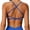 Royal Blue, variant on Womens Criss Cross Sports Bras Padded Low Impact Workout Gym Yoga Bra Running Crop Tank Tops with Removable Cups