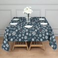 thumbnail image 3 of Dark Blue Christmas Snowflake Pattern Square Tablecloth,Waterproof Square Table Cover,Wipeable Spillproof Washable Table Cover for Home Kitchen Party Decor 60"x60"(152x152cm), 3 of 6