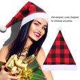 thumbnail image 4 of Naiovety Gorro de Navidad interesante estilo Simple tocado decoración fiesta suministros adultos niños Navidad Plaid gorras disfraz ropa Prop Kits de decoración para fiestas Rojo Naiovety HA070264-01, 4 of 6