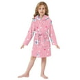 thumbnail image 6 of FORMRS Niños Bathrobe Unisex Hooded Robe Soft Plush Pajamas Sleepwear, Size 7-9T, Love Connection, 6 of 7