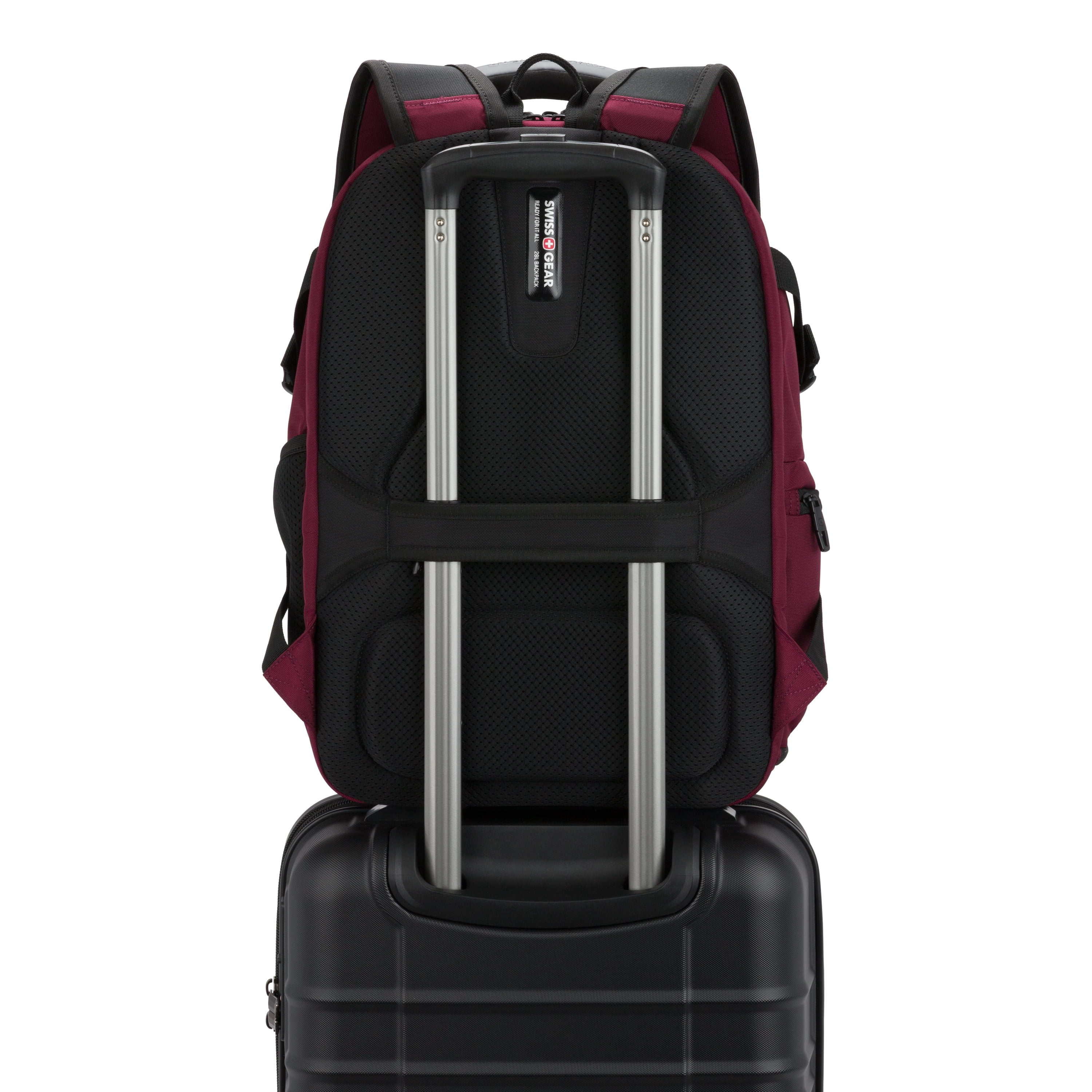 SWISSGEAR Stride ScanSmart Laptop Backpack, Burgundy, Feature Packed for School, Travel, Everyday