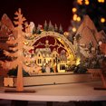 thumbnail image 3 of Wooden Christmas LED lights ornaments scene decorations, wooden house figurine with music and lights, battery-powered design, perfect for Christmas day decor and gift choice, 3 of 9