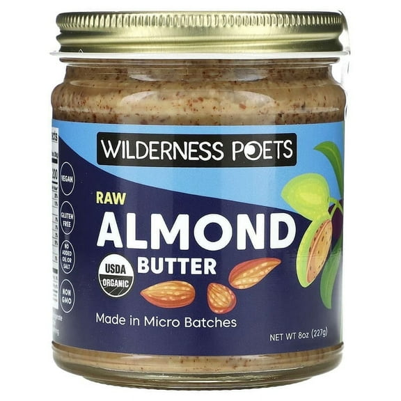 Wilderness Poets, Raw Almond Butter, 8 oz