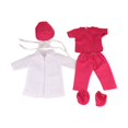 thumbnail image 1 of Doctor Doctor Outfit Uniforme de muñeca 18icn Ropa y accesorios de muñecas Ropa de muñecas Muñecas Muñecas Scrub para niñas de 18 pulgadas de muñecas rojo rosa, 1 of 8