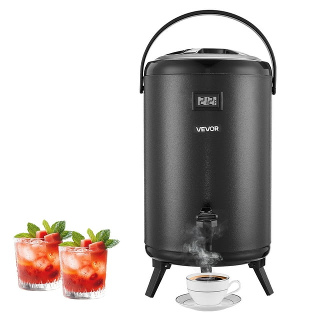 VEVOR 3.2 Gal Insulated Beverage Dispenser for Hot & Cold Drinks Stainless Steel