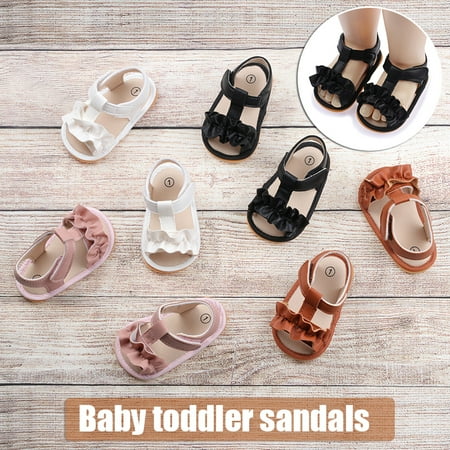 

Toddler Girls Sandals Sparkly Bowknot Open Toe Shoes Summmer Beach Outdoor Princess Flat Shoes for Babies New