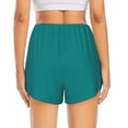 thumbnail image 3 of Picia Teal Pattern Women's 2 in 1 Athletic Running Shorts High Waisted Workout Casual Gym Sweat Shorts with Comfy Liner Zipper Pockets-X-Large, 3 of 9