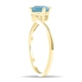 thumbnail image 3 of SZUL Women's Solitaire Square Shaped Aquamarine Wave Ring in 10K Yellow Gold, 3 of 5