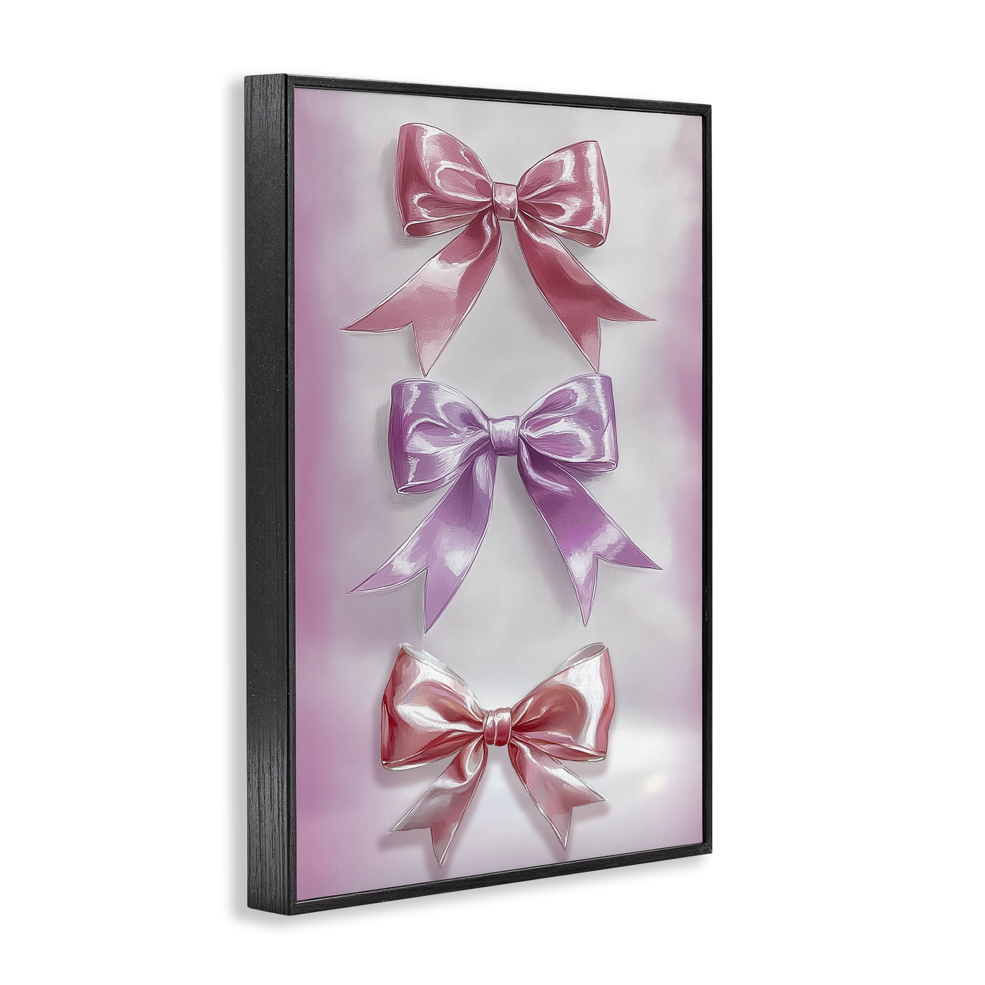 Stupell Industries Blush And Satin Elegance Black Framed Giclee Art, design by Annabelle Hall