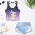 thumbnail image 6 of Psesaysky Axolotl Star Tankini Swimsuits for Girls Modest Tank Tops with Shorts 2 Piece Bathing Suits for Teens Girl 6-15 Years, 6 of 7