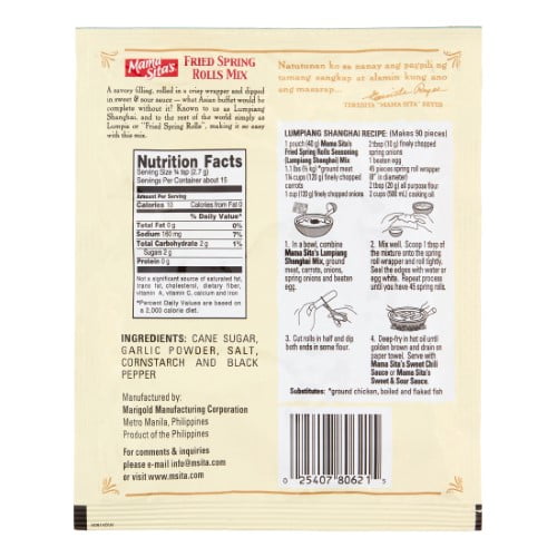 Featured image of post Recipe of Mama Sita&#039;s Lumpiang Shanghai Mix Recipe