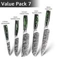 thumbnail image 1 of Akatsuki Kitchen Knife Set 3-7pcs Forged Damascus Steel Japanese Chef Knife for Meat Vegetable Slicing Cutter with Easy-Grip Resin Handle and Giftcase, 1 of 5