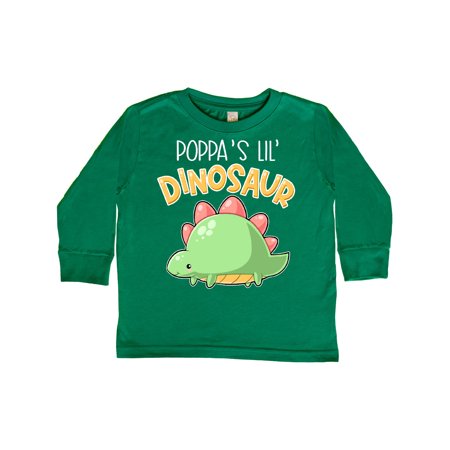 

Inktastic Poppa s Lil Dinosaur with Cute Stegosaurus Gift Toddler Boy or Toddler Girl Long Sleeve T-Shirt