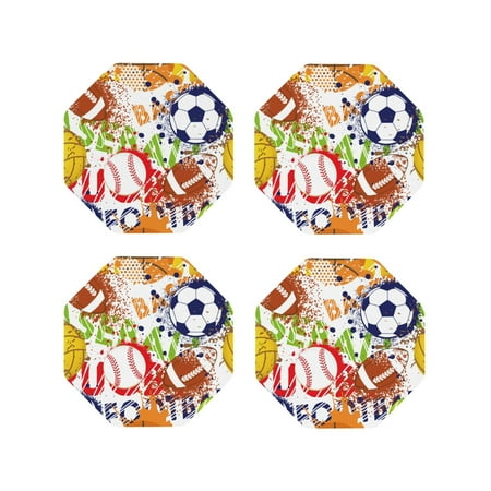 

Tideii Balls for Leather Coasters 4 Pieces Anti-fouling and Anti-scalding Decorative Coasters Suitable for Restaurants Kitchens Coffee Shops-Octagon