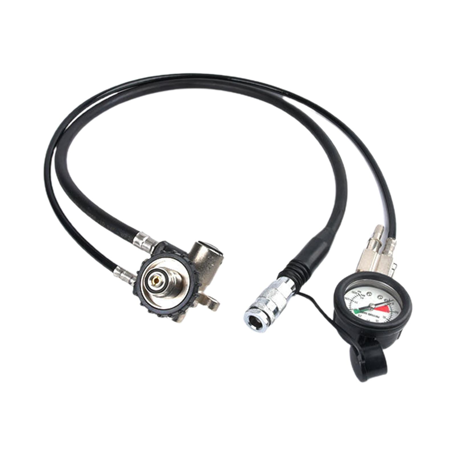Professional Diving Pressure Gauge Gauge Metal Copper Regulator Hose Single Connector