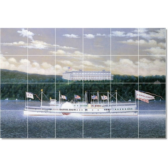 Ceramic Tile Mural-James Bard Ships Tile Mural Modern Renovations. 25.5" w x 17" h using (24) 4.25 x 4.25 ceramic tiles