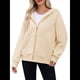 thumbnail image 2 of Sudadera con Capucha para Mujer, Sudadera con Cremallera, Moda de Otoño, Chaquetas de Larga, Ropa de Invierno, Conjuntos Albaricoque XL, 2 of 8