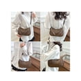thumbnail image 6 of Gustave PU Leather Shoulder Bag for Women Crescent Crossbody Purse and Handbag Trendy Retro Underarm Bag with Chain Strap - Brown, 6 of 8