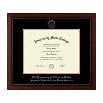 The University of Texas at Dallas School of Behavioral and Brain Sciences Diploma Frame, Document Size 14" x 11"