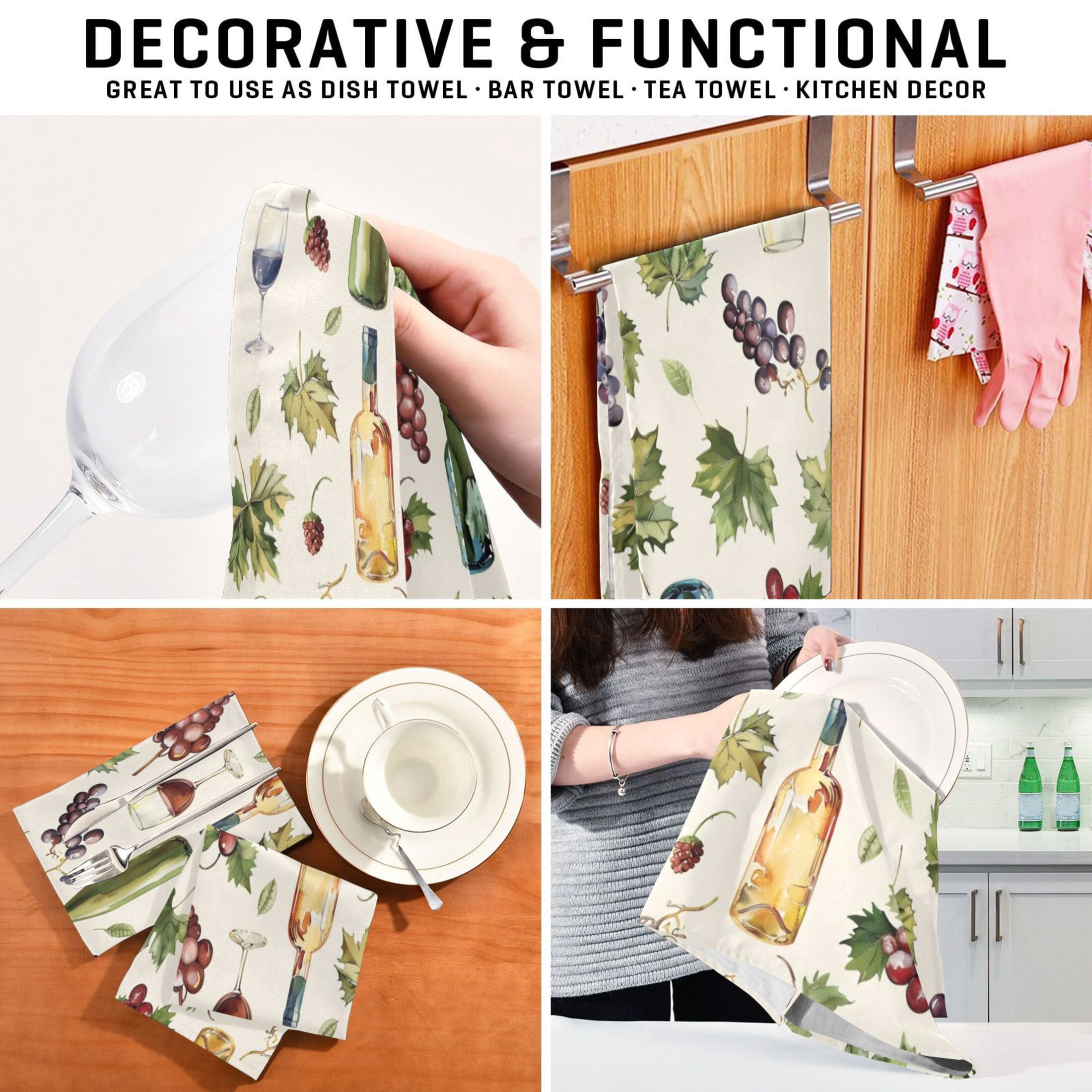 Kitchen Towel 28x18 Inches x6，Plate Towel, Decorative Towel, Napkin, Tea Towel Tea Towels For Kitchen Dish Cloths & Dish Towels Wine Bottle
