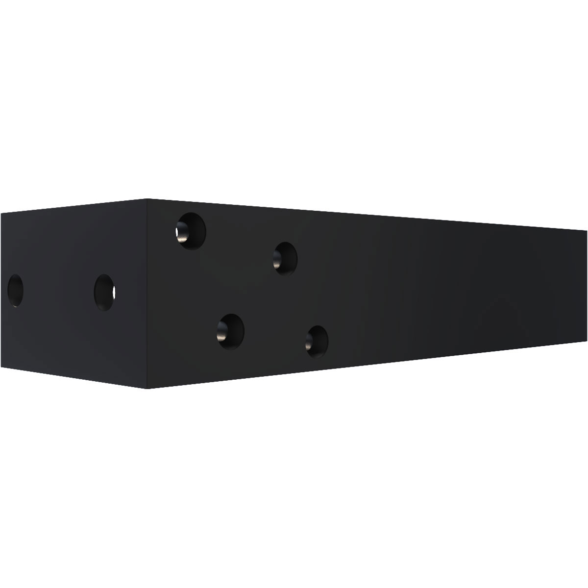 Ekena Millwork 2 1/2"W x 12"D x 4"H Hidden Support Steel Heavy Duty Bracket w/ Back Plate, Powder Coated Black