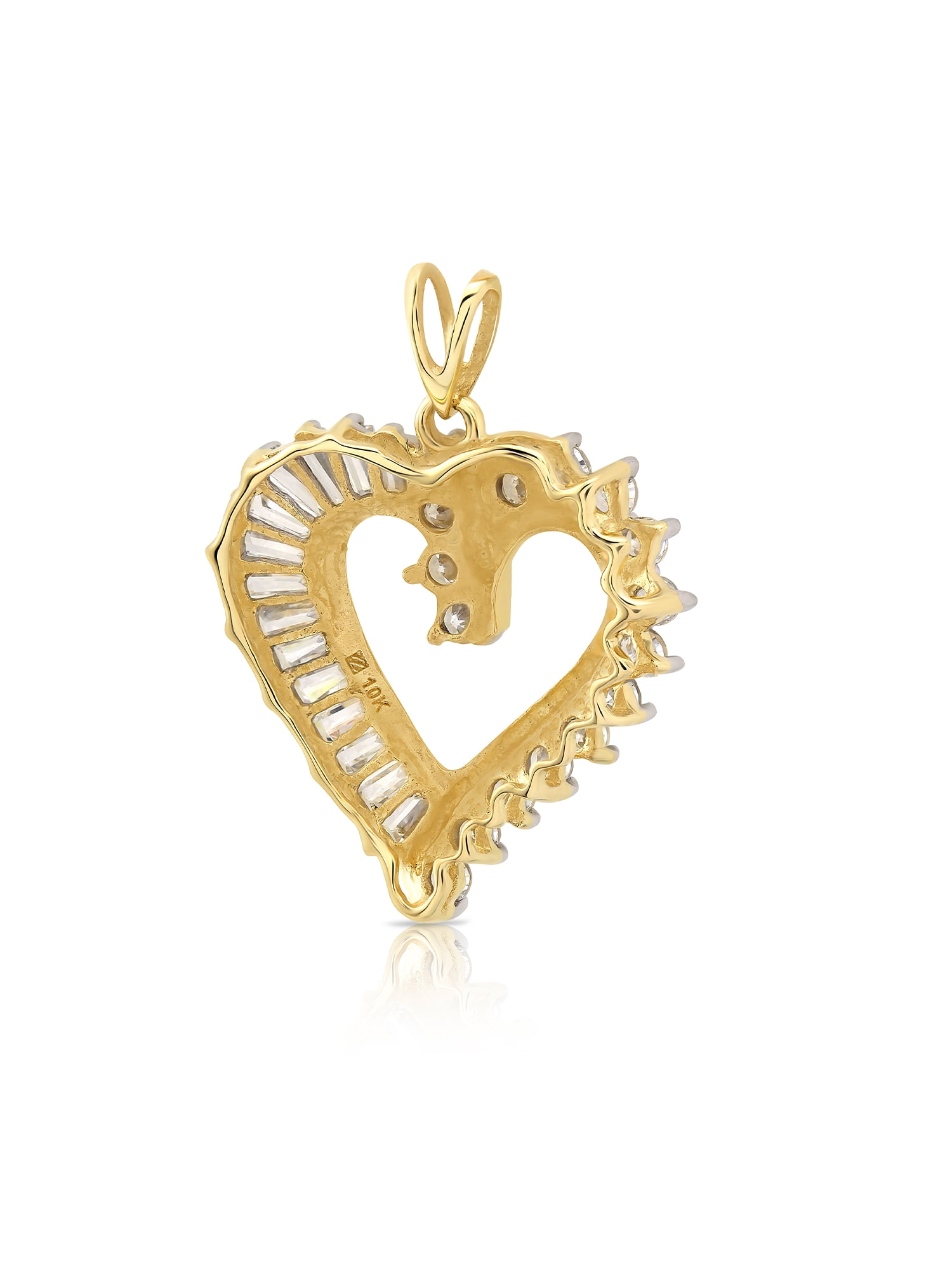 Open Heart Pendant 10k Yellow Gold Small Diamond buy Accent