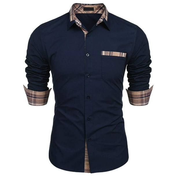 pstuiky Camisas suaves de manga larga para hombre, Camisa informal de verano de manga larga con solapa y botones para hombre camisetas de hombre xl