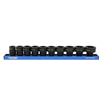 VIM Tools 10 Piece 6 Point Dual Drive Stubby UJ Metric Socket Set