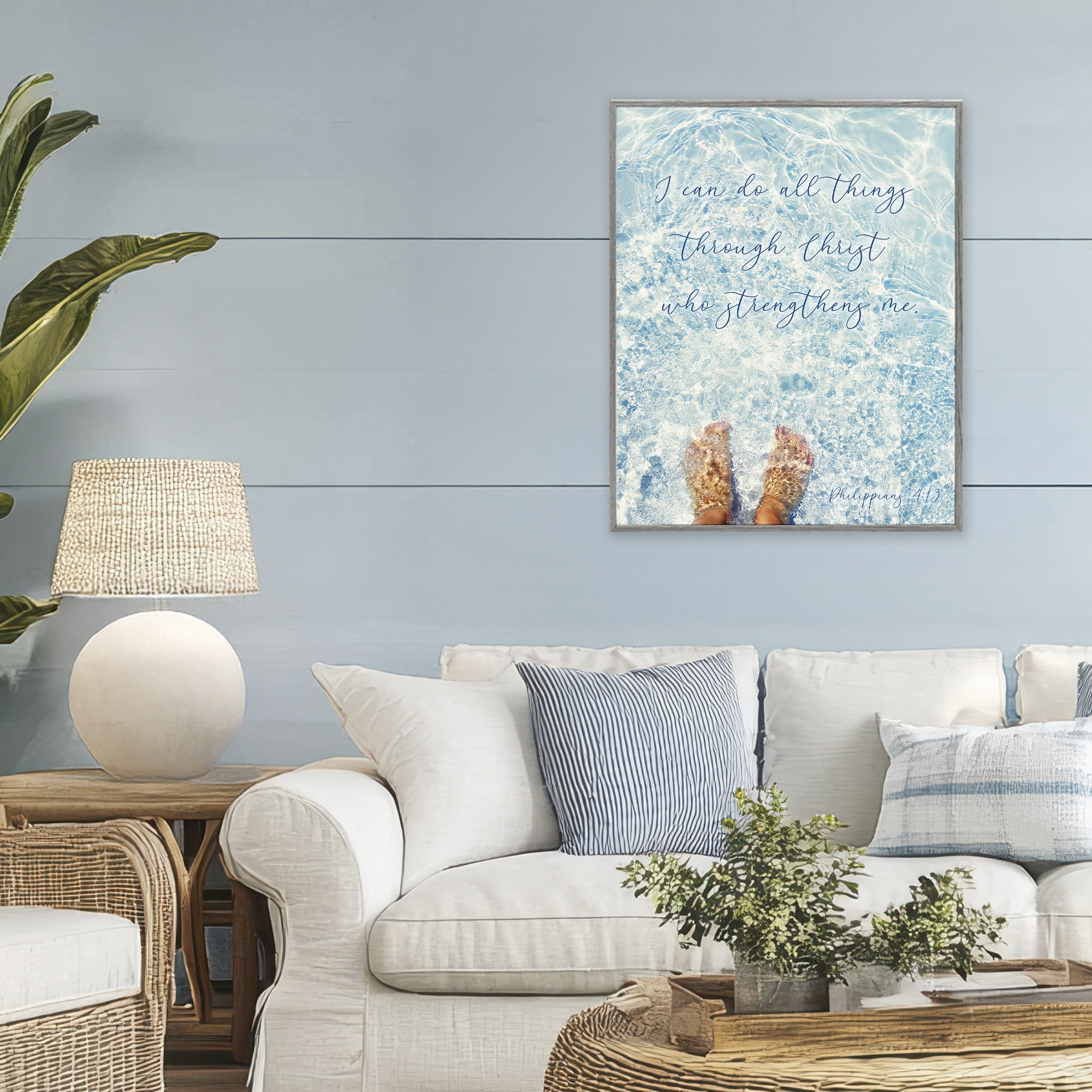 Stupell Industries I Can Do All Things Gray Framed Giclee Art, design by Sarah Jane