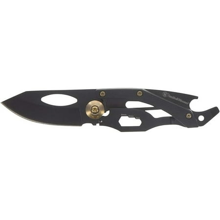 Smith & Wesson Multi-Tool 5.5in Stainless Steel Folding Knife with 2in Drop Point Blade and S.S. Handle for Outdoor Tactical Survival and EDC