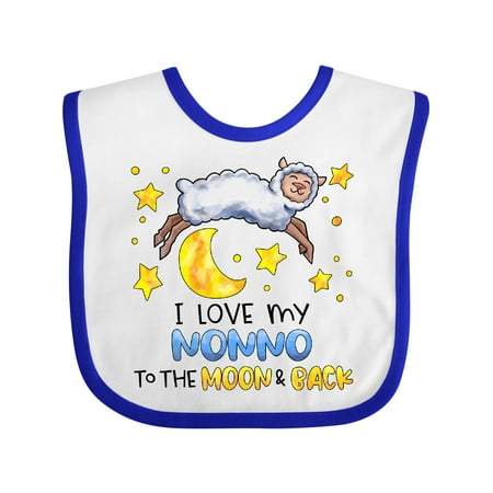 

Inktastic I Love My Nonno to the Moon and Back Cute Sheep Gift Baby Boy or Baby Girl Bib