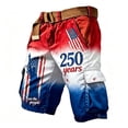 thumbnail image 2 of FASHOFT Cargo Shorts for Men 250 Anniversary USA Shorts American Flag Print Men Patriotic 4th of July Short with Pockets Red L, 2 of 4