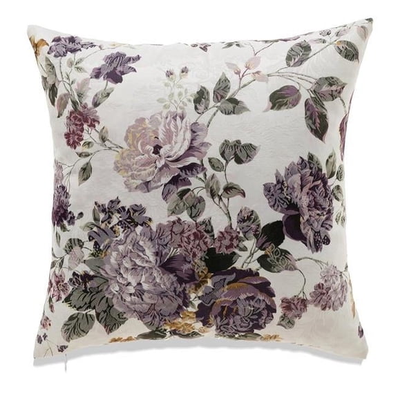 MDR Trading Inc. HU-FL2222JT32OP Purples And Grays Floral Pattern On White With Polyester Insert Pillow