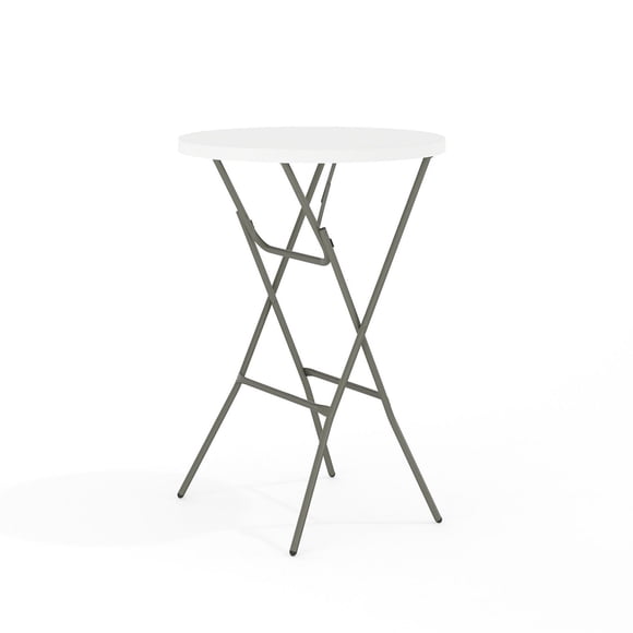 Flash Furniture 32'' Round Granite White Plastic Bar Height Folding Table