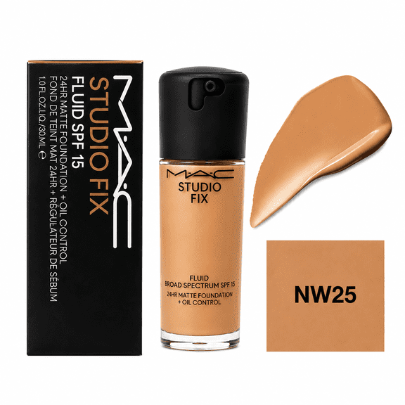 MAC Studio Fix Fluid SPF 15 Foundation NW25 Light-Medium Rosy Beige 30ml / 1 fl oz