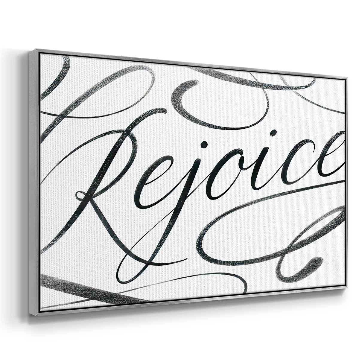 Rejoice - Framed Gallery Wrapped Holiday Canvas - 27 x 41 - Silver Frame