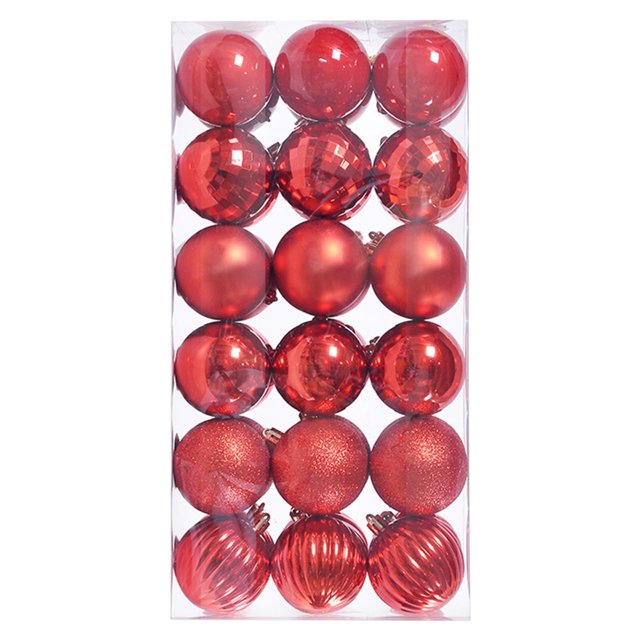 ELEVENTIME - Juego de 36 bolas navideñas irrompibles, color rojo, 3 cm, para colgar, ideal para fiestas navideñas. Ofertas del día. Ofertas relámpago.