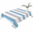 thumbnail image 2 of Blue Grey Stripe Table Cloth Waterproof Tablecloths, Modern Farmhouse Vertical Striped Tablecloth Dining Table Cover for Kitchen Party Tabletop Outdoor, Rectangle Tablecloth 60x84 Inch, 2 of 9