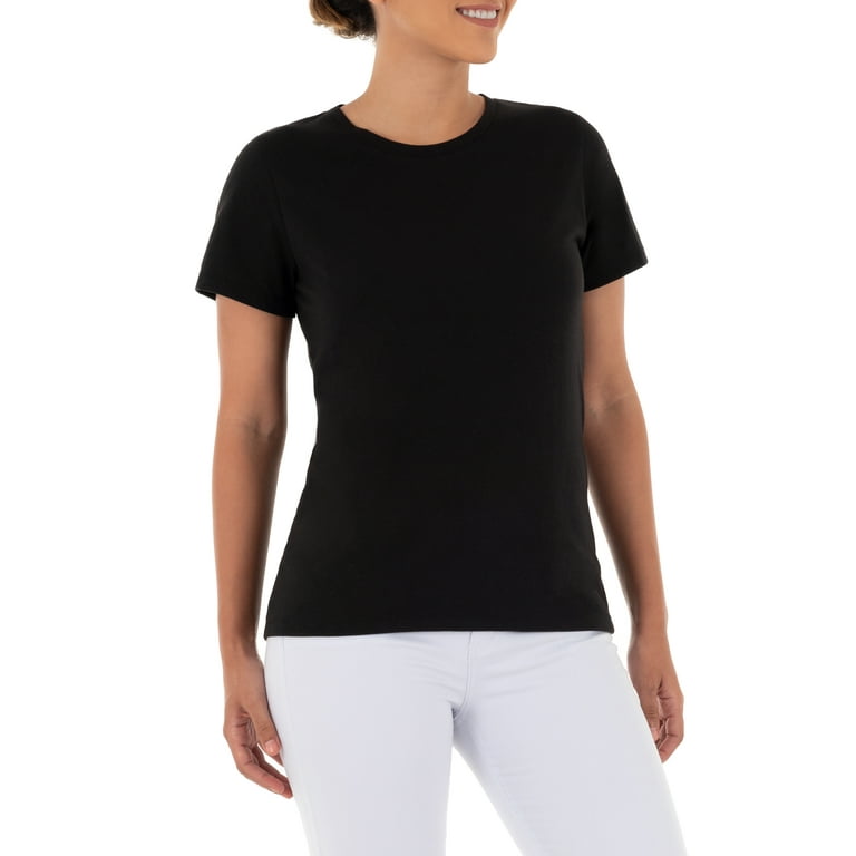 Time And Tru Long Sleeve Black Crew Neck T-Shirt Women's Size Medium (8-10)